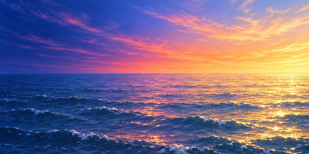 The evening and morning horizon, now under an open sky.